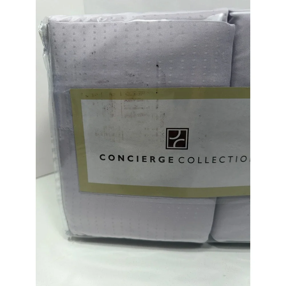 Concierge Collection‎ Queen Sheet Set 2 Pk Lilac Purple Microfiber Dobby Dot 8pc